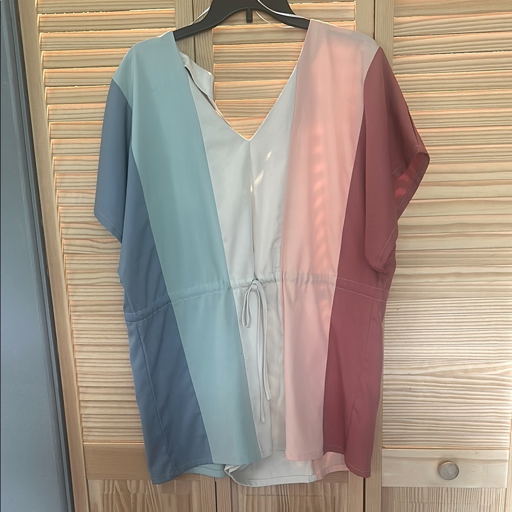 Colorblock V-Neck Women's Top